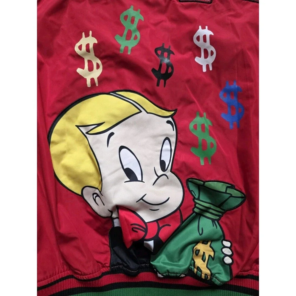 Richie Rich Bomber Jacket Men’s Size Medium Cartoon Graphic Streetwear Y2K Bling